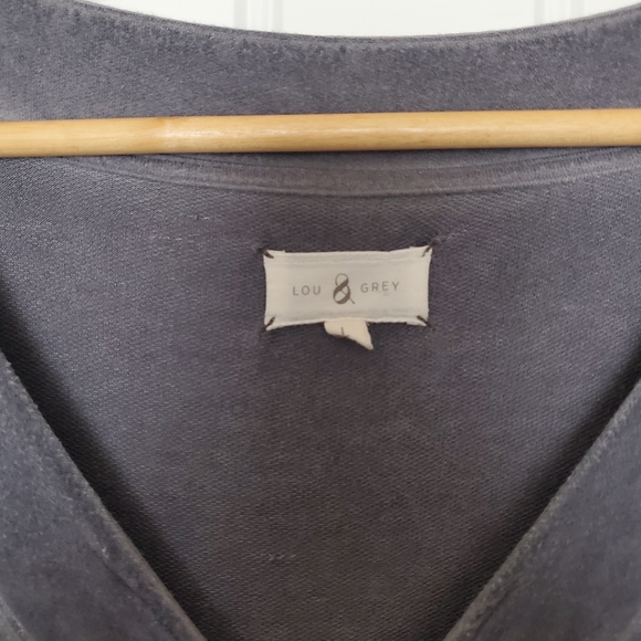 👚 Lou & Grey Burnout Gray Knit Top Size L - Picture 3 of 7